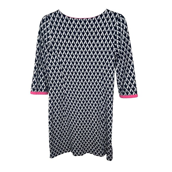 Lilly Pulitzer Jonah Crane Pose Navy & White Knit Sweater Dress 3/4 Sleeves M - Picture 2 of 13